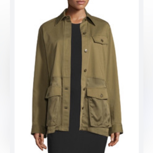 Alexander Wang women’s army Green Utility parka military 8 Relaxed jacket - Picture 1 of 15